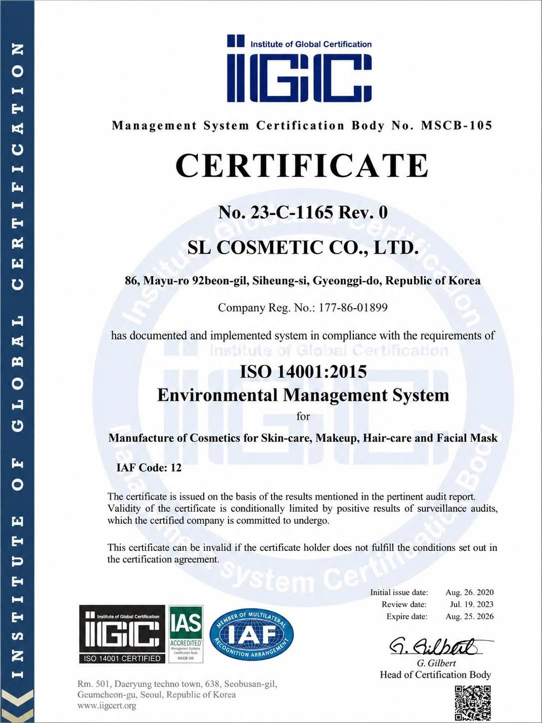 Chứng nhận ISO 14001:2015
