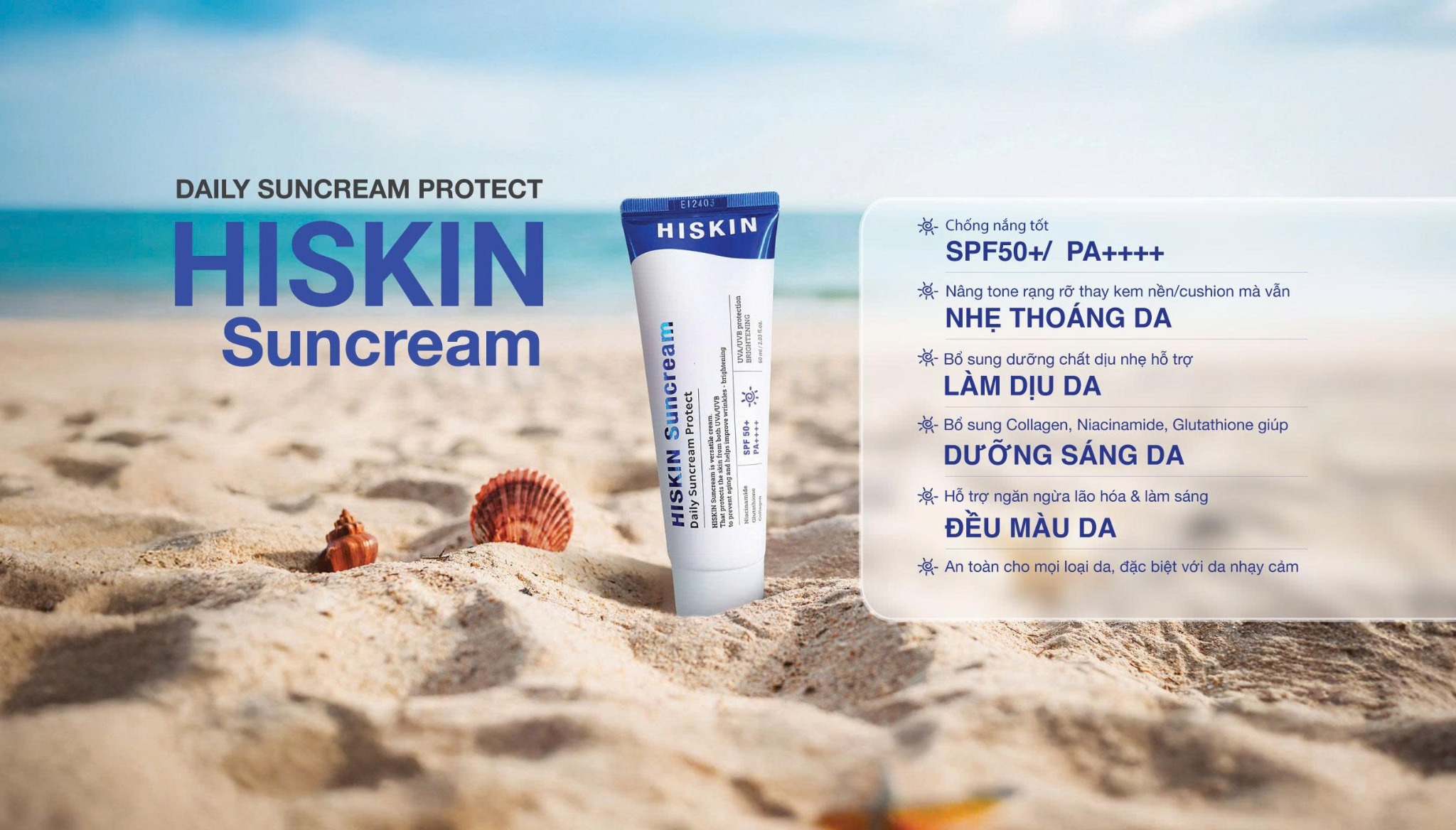 HiSkin Suncream top banner